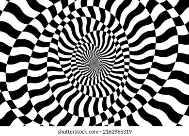 Vector abstract background. Simple illustration with optical illusion, op art.