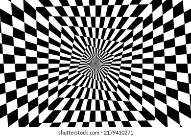 Vector abstract background. Simple illustration with optical illusion, op art.