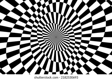 Vector abstract background. Simple illustration with optical illusion, op art.