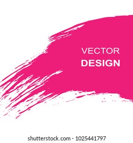 Vector abstract background. Smear with pink paint on white background.