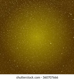 Vector abstract background with snowflakes. Gold ice storm.