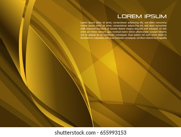 Vector abstract background with spiral in gold color