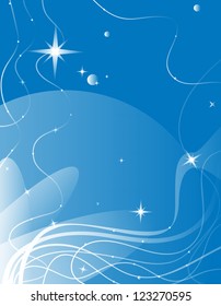 Vector abstract background with stars and spheres