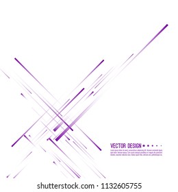 Vector abstract background with straight intersecting diagonal purple lines in minimalist style.