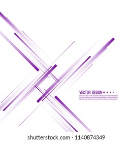 Vector abstract background with straight intersecting diagonal purple lines in minimalist style.