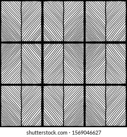 Vector Abstract Background. Striped Geometric Figures. Black and White