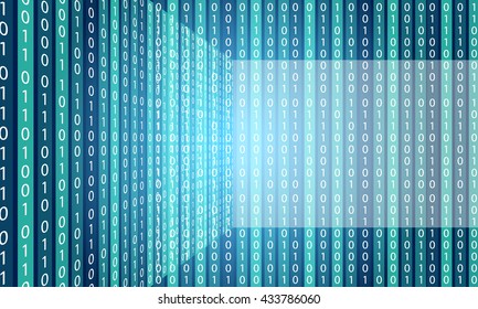 Vector abstract background with stripes and vertical binary code