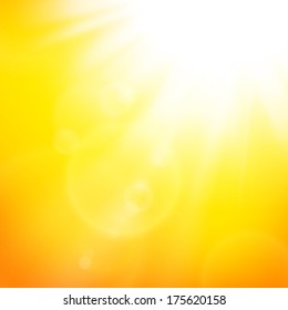 Vector abstract background with summer sun and lens flares