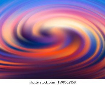 Vector abstract background of sunset color. Circular swirls