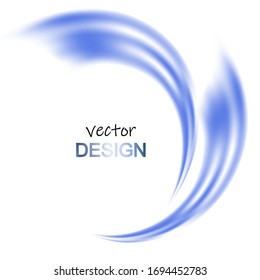  Vektorillustration abstrakter Hintergrund. Schwirbelnde blaue Luftwellen.