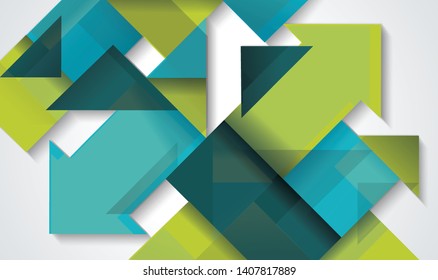 Vector abstract background template design with cubes and arrows elements. 