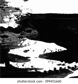 Vector abstract background texture brush stroke hand painted with acrylic paint, black on white.

