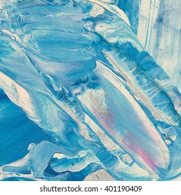Vector abstract background texture brush stroke hand painted with acrylic paint, light blue and pink on white.