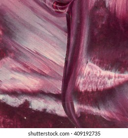 Vector abstract background texture brush stroke hand painted with acrylic paint, dark cherry violet pink cream on white.