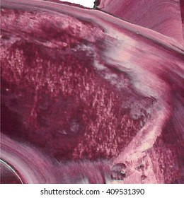 Vector abstract background texture brush stroke hand painted with acrylic paint, dark cherry violet pink cream on white.
