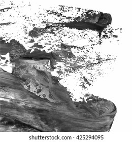 Vector abstract background texture brush stroke hand painted with acrylic paint, black and white.