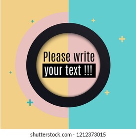 Vector abstract background texture design, bright poster, banner yellow background, blue and blue stripes and shapes. Banner for website and lettering.