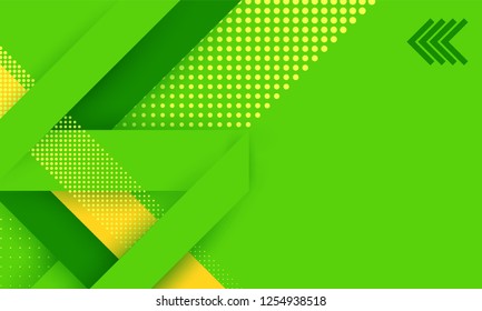 Vector abstract background texture design, bright poster, banner, green background with stripes and shapes. Green background with illusion. Geometric Techno Ecology Concept.