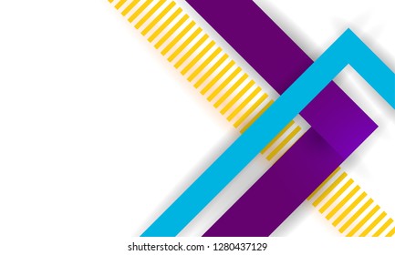 Vector abstract background texture design, bright poster, banner white background, yellow and blue stripes and shapes.