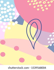 Vector abstract background texture design, bright poster, banner yellow background, pink and blue stripes and shapes.