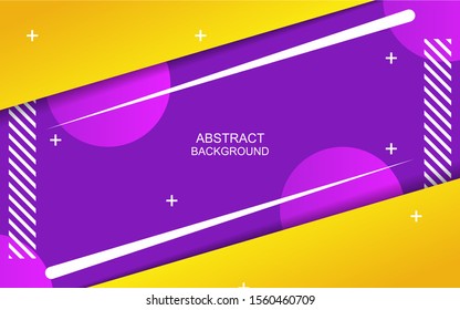 Vector abstract background texture design, bright poster, banner blue background, yellow purple stripes and shapes. Vector 