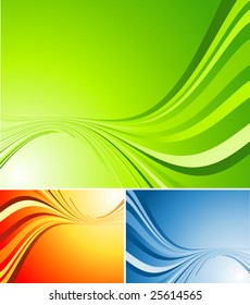 vector abstract background in three color variations