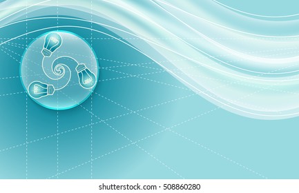 Vector abstract background and three transparent idea symbol