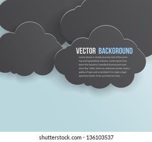 Vector abstract background thunderstorm cloud. Paper