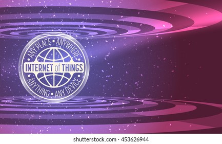 Vector abstract background with transparent circular objects and the words internet of things