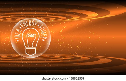 Vector abstract background with transparent circular objects and bulb