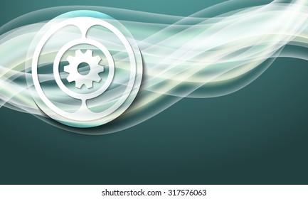 Vector abstract background and transparent cogwheel