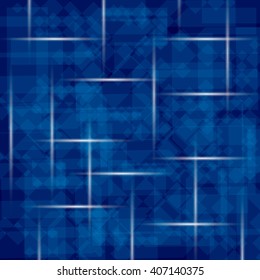vector abstract background of transparent cube on blue