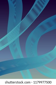Vector abstract background with transparent shapes of lines on blue