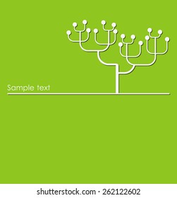 Vector abstract background with a tree. Line art