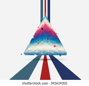 Vector abstract background with triangle and line