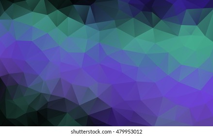 Vector abstract background. Triangle. Purple dark fond. Green line, Geometric Dynamic backdrop. Texture. Modern,
