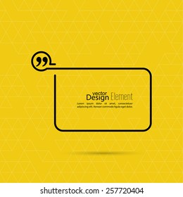 Vector abstract background with triangles. Quotation Mark Speech Bubble. Quote sign icon.