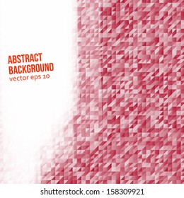 Vector abstract background. Triangles white and red