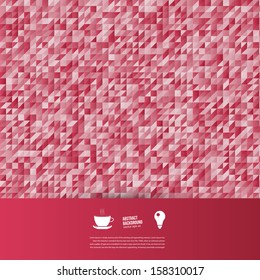 Vector abstract background. Triangles white and red