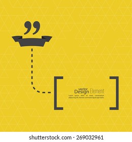 Vector abstract background with triangles.Quotation Mark Speech Bubble. Quote sign icon.