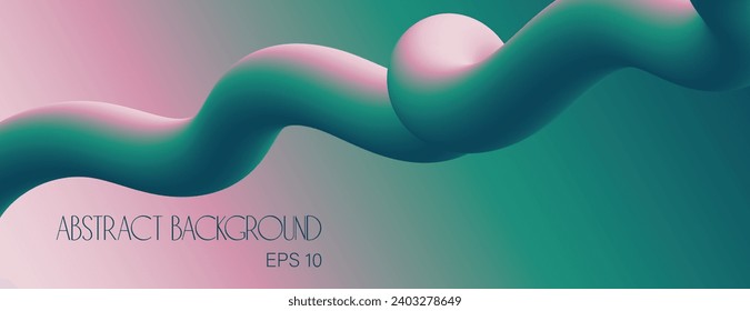 Vector abstract background with tube on soft pink-turquoise bckgr for your design book,poster,postcard,label,sticker,t-shirt,web,print,etc.Beautiful soft pastel nude ocean mood gradient