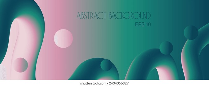Abstrakter Vektorhintergrund mit Tube auf weichrosa-türkisfarbenem Hintergrund für Ihr Design-Buch, Poster, Postkarte, Etikett, Aufkleber, T-Shirt, Web, Druck usw.Schöner, weicher pastellfarbener Stimmungsverlauf