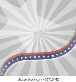 Vector abstract background with USA flag theme and grunge effect on lines