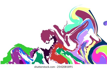 VECTOR ABSTRACT BACKGROUND. VIBRANT MARBLING. COLORFUL BACKDROP. PSYCHEDELIC PAINT ABSTRACTION. ILLUSTRATION DESIGN