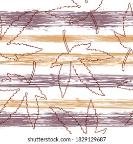 Vector abstract background in the vintage nature style. Cool geometric striped structure on the white backdrop. Watercolor Striped Fashion Print Design.