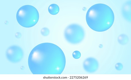 Vector abstract background with water bubbles. Trendy vector background in realistic style.