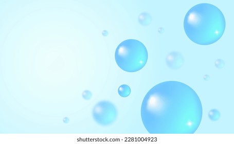 Vector abstract background with water bubbles. Trendy vector background in realistic style.