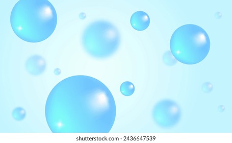 Vector abstract background with water bubbles. Trendy vector background in realistic style.