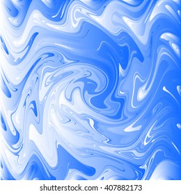 Vector abstract background. Watercolor marble texture. Silk.white, blue
