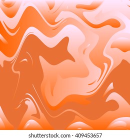 Vector abstract background. Watercolor marble texture. Silk.orange, white
